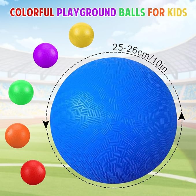 Huaerle 18 Pcs Sports Kickball Set Includes 2 Playground Ball with Air Pump 4 Rubber Throw Down Bases 10 Foul Line Cones and a Flip Scoreboard for Boys Girls Adults Playground School Backyard