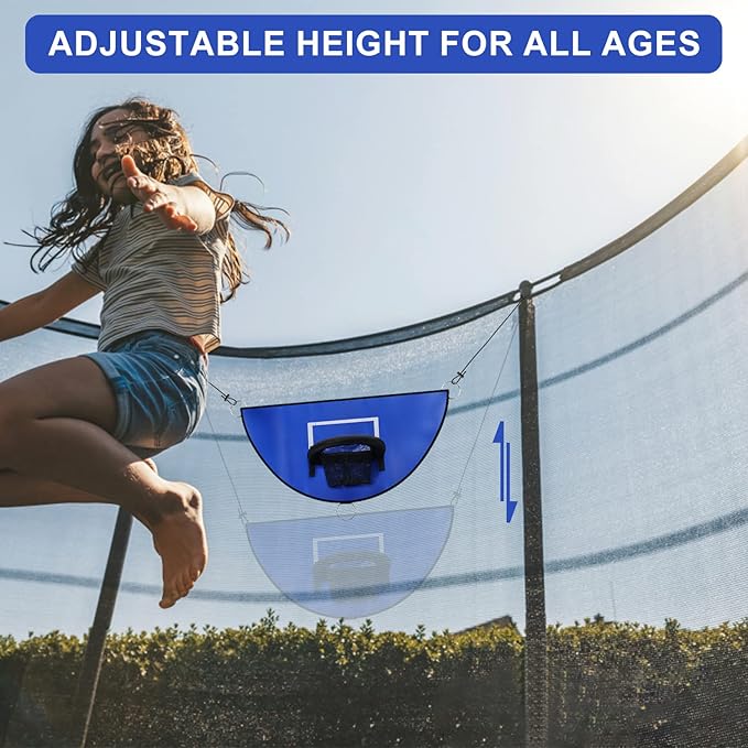 Breakaway Rim Basketball Hoop for Dunking with Mini Basketballs Trampoline Attachment Indoor & Outdoor Use