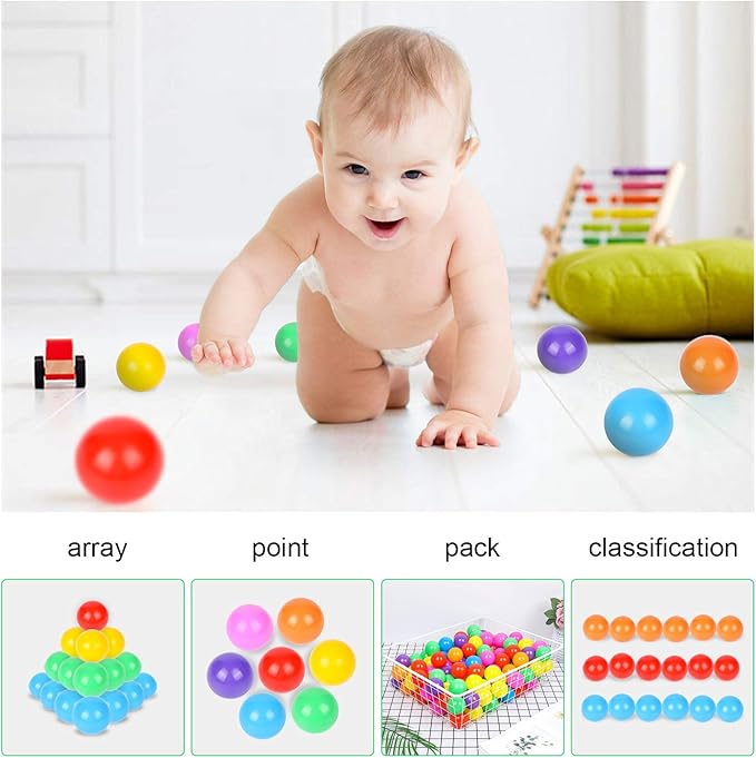 TRENDBOX Ball Pit Balls Plastic Balls for Ball Pit Pool Playpen Babies Kids Children Birthday Parties