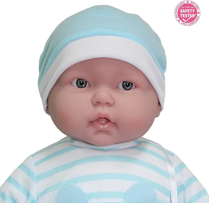 Soft and Cuddly 20" Huggable Baby Doll Play Set | JC Toys - Lots to Cuddle Babies | Blue | Ages 2+ | Caucasian