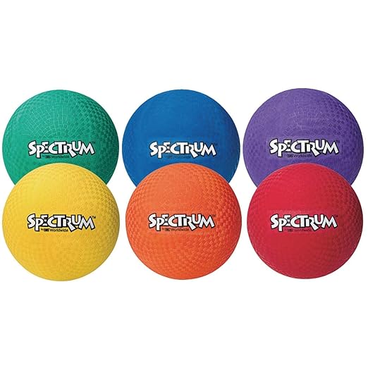 S&S Worldwide Spectrum™ Playground Balls, 8-1/2" - Set of 6 Bright Colors, Durable Rubber for Action-Packed Fun!