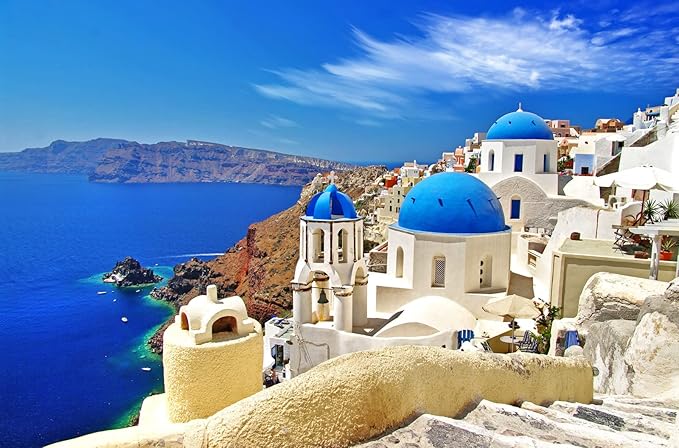 1000 Piece Puzzle for Adults Aegean Sea Puzzles Greece Santorini Landscape Puzzle Reduced Pressure Toy Gift Natural Scene Puzzles 1000 Pieces Jigsaw Puzzle 1000 Pieces for Teens Seniors