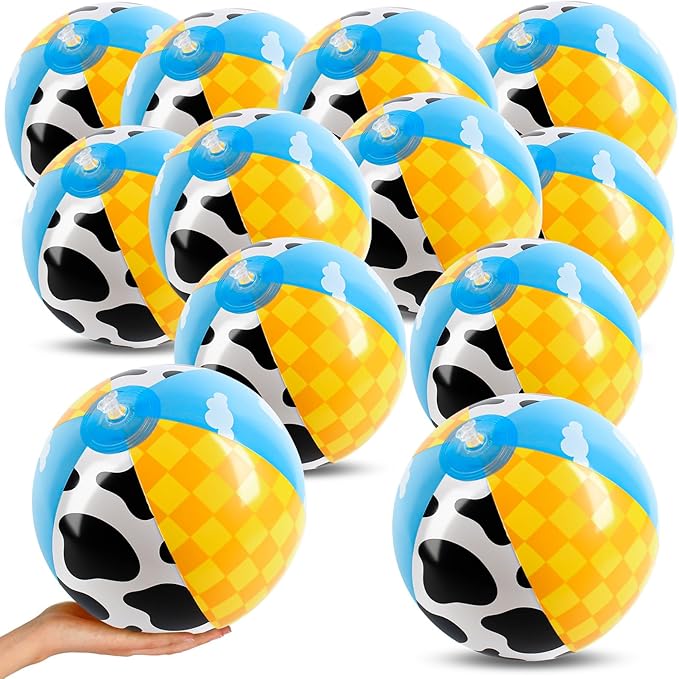 12PCS Beach Ball Set-12Inch Toy-Inspire Game Themed Inflatable Balls for Kids Inspired by Popular Animated Movies,Perfect for Beach Party Games,Summer Pool Fun,Birthday Favors