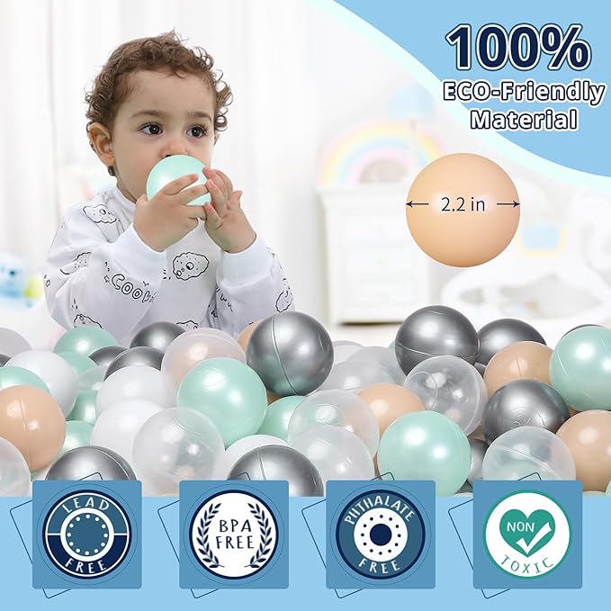 STARBOLO Ball Pit Balls for Toddlers Phthalate Free BPA Free Non-Toxic Crush Proof Play Balls for Toddlers Kids Pool Playhouse Pack of 100 200 500
