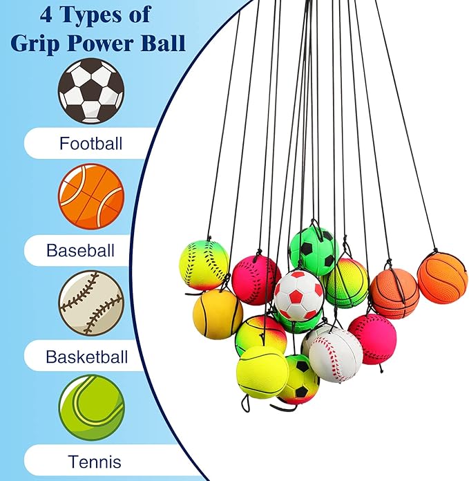 Skylety Wrist Return Ball on a String 1.85'' Rebound Sport Ball with Elastic Strap and String, Basketball Baseball Soccer Tennis Wristband Toy for Teens Adults Gifts, Wrist Exercise or Play