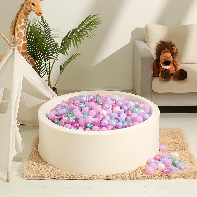 Realhaha Ball Pit Balls 50 100 200 500, Star Shapes for Babies Kids Playpen Plastic Balls for Babies Ball Pool Puppy Playballs