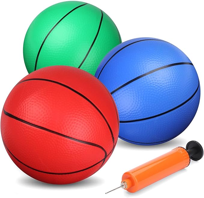 8.6 inch Basketball Toy for Kid Toddler Teen, Soft Ball for Basketball Hoop Shot Trainning, Size 7 Waterproof Basketballs for Swimming Pool, Sports Toy for Indoor Outdoor Water Games Pool Summer Party