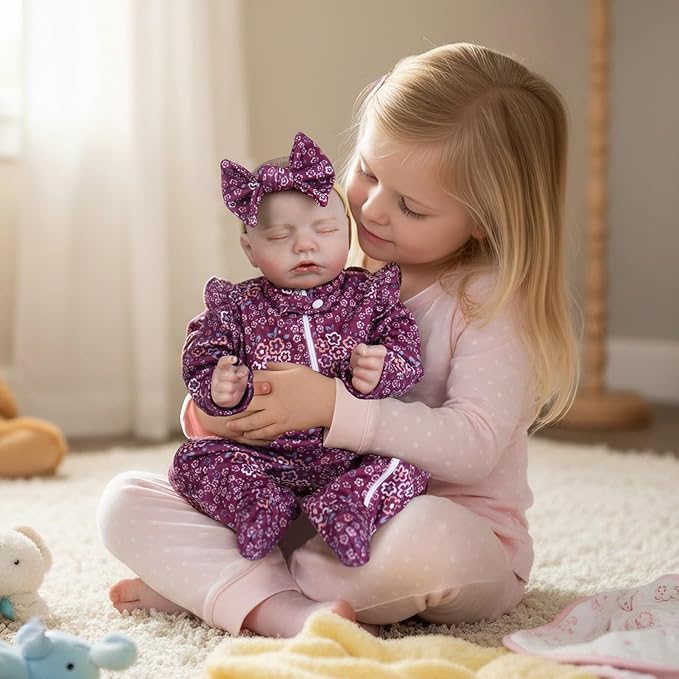 Aori 20 Inch Lifelike Reborn Baby Dolls - Realistic Weighted Newborn Sleeping Girl with Outfit, Soft Body Real Looking Baby Doll for Girls Age 3+, Pretend Play, Adoption Day, Collectible