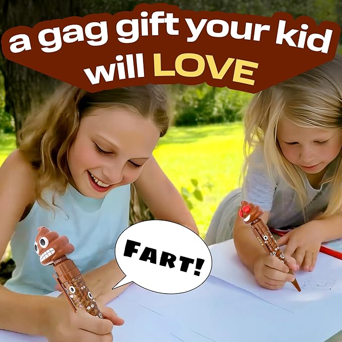Farting Poop Pen with 7 Funny Fart Sounds - Easter Basket Stuffers for Teens & Kids, Silly Novelty Gag Gift for Boys & Girls, Easter Toys Essentials, Great for Birthdays, Funny Gift (Grimace)