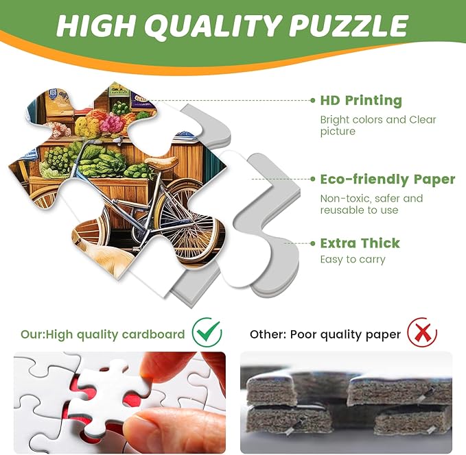 Puzzles 300 Pieces for Adults | HT Vegetable Store Puzzles | Recycled Cardboar Jigsaw Puzzles 300 Pieces | Challenging Family Activity Great Gift Idea for Family Friends | 20.5 X 15 inches