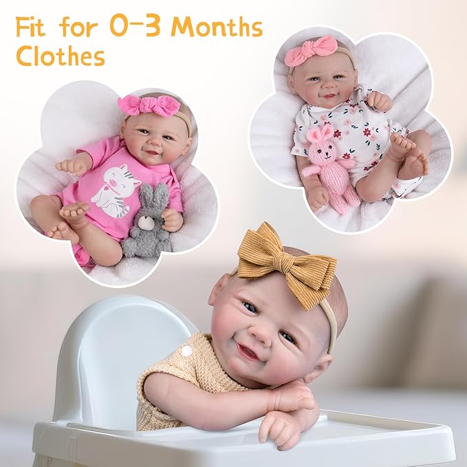 Aori Lifelike Reborn Baby Dolls - 20-inch Realistic Newborn Girl with Soft Body, Premium Weighted Baby Doll That Look Real with Outfit for Girls Age 3+, Parents, Elderly