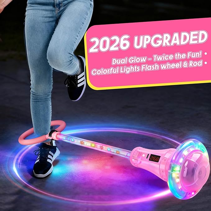 Dolanus Skip Toy with Counter- Laps, Time, Distance, Toys for 5-12 Year Old Kids, Girls Birthday Gifts for Age 5 6 7 8 9 10 11 12, Outdoor Outside Sports Games, Girls Toys Ages 6-8 8-13 (Pink)