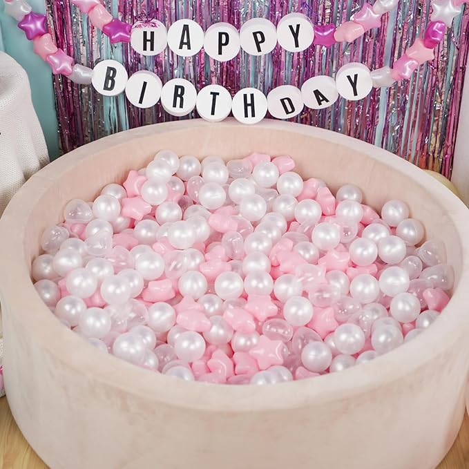 STARBOLO Star Ball Pit Balls for Toddlers -500pcs Phthalate Free BPA Free Non-Toxic Crush Proof Play Balls Play Tent Pool Playhouse Playpen Party Decoration.