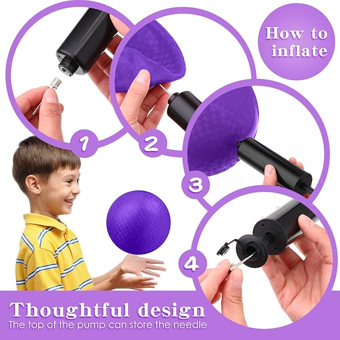 Yunsailing 24 Pack Dodgeballs Bulk 6 Inch Operation Christmas Playground Balls Rubber Bouncy Inflatable Kickball with Pump for Kids Adult Outdoor Handball Game Christian Donation Gift (Dark Purple)