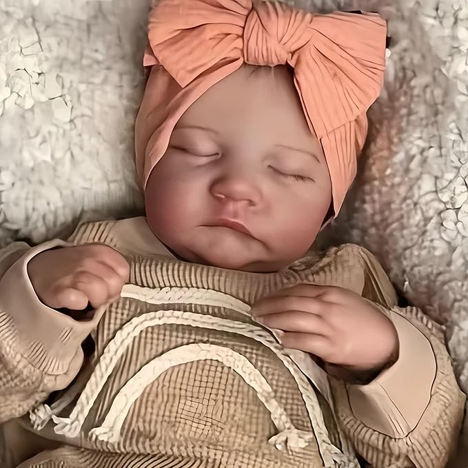 17 Inch Realistic Baby Doll for Girls Age 3+ – Full Vinyl Washable Body, Soft Touch, Closed Eyes – Lifelike Toy Gift for Kids’ Pretend Play & Bathtime Fun