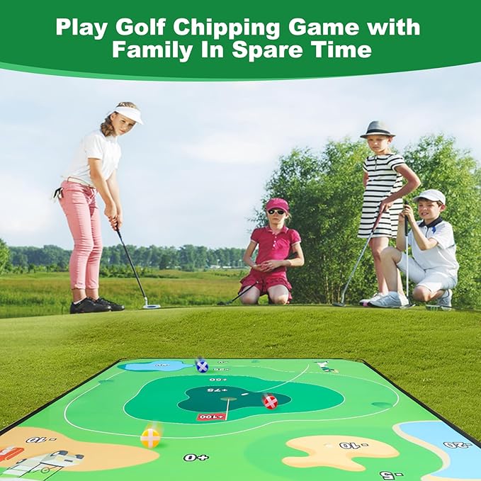 70"x70" Golf Chipping Game Practice – Portable Training Game for Indoor & Outdoor Use, Improve Short Game Accuracy for Adults, Juniors & Beginners