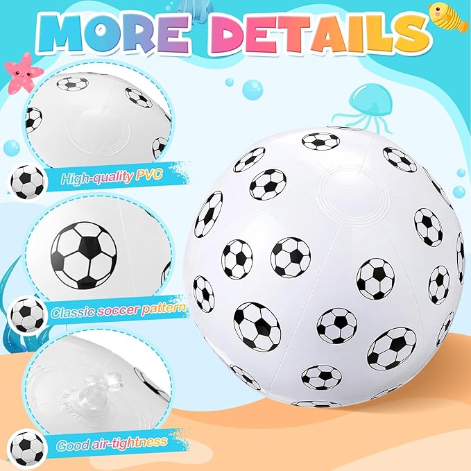 Lewtemi Inflatable Beach Balls Large Sport Ball Pool Toys for Birthday Summer Beach Water Games, Themed Party Decorations Party Favors
