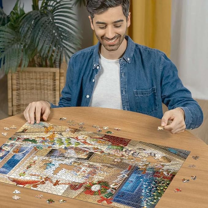 Ravensburger - Merry Mischief - 1000 Piece Jigsaw Puzzle - Caper with Gingerbread Men as They Wreak Havoc in The Kitchen - Stunning Detail - Premium Quality - Ages 12+