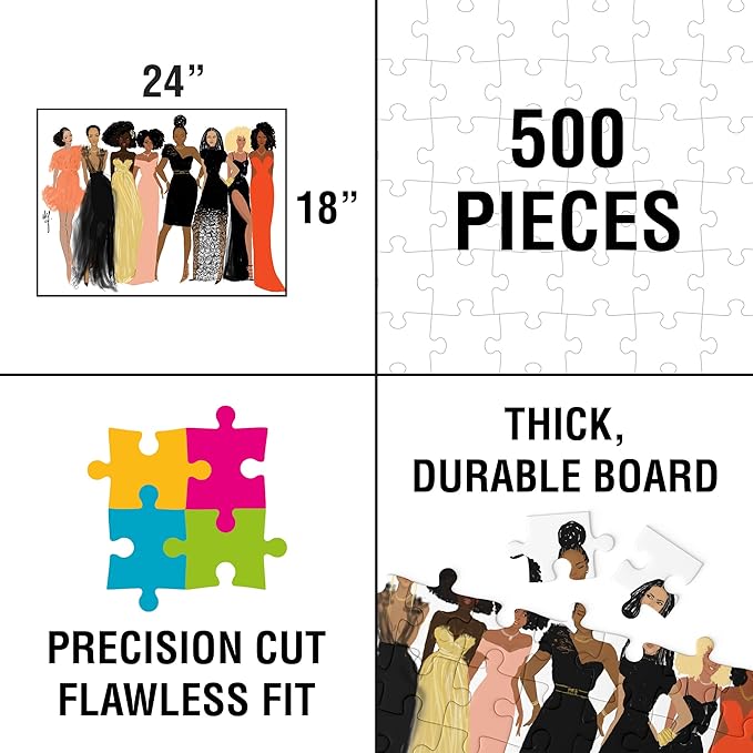 African American Expressions - Sister Friends Puzzle - 500-Piece Inspirational African American Jigsaw Puzzle for Adults | Celebrating Black Culture and Sisterhood