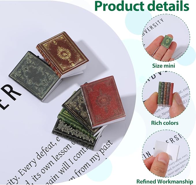 Miniatures Dollhouse Books 30 PCS 1:12 Scale Assorted Colorful Tiny Books for Dollhouse Accessories Classic Pattern Mini Brands Book Doll House Model Accessories for Dollhouses Decoration