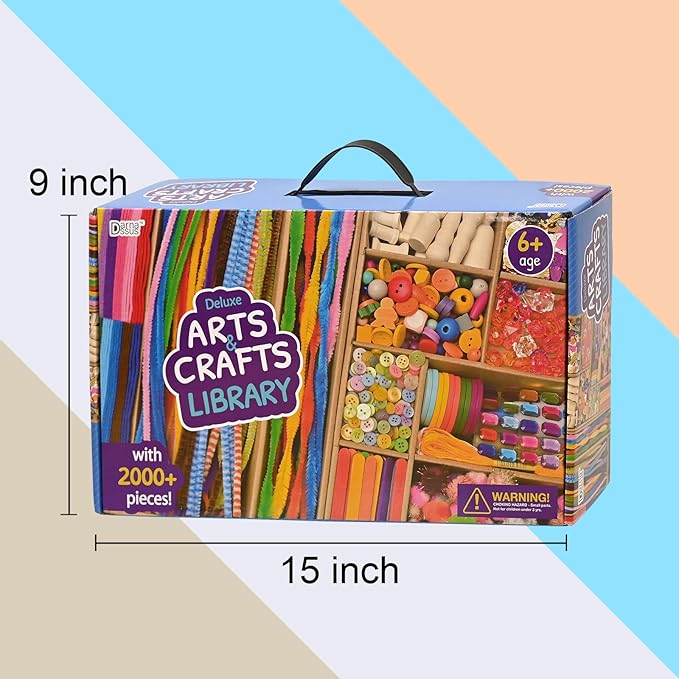 Darnassus 2000+ Craft Kit Library, Crafts Vault Supplies, Arts & Crafts Kit, Crafting Set Kits, Science Kits & Toys, Creative Set, Mega Art & Craft Materials Kit Box for Kids Ages 6-12 Gift