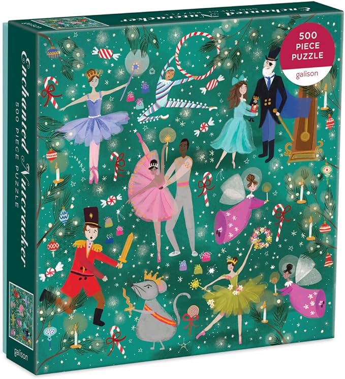 Galison Enchanted Nutcracker 500 Piece Puzzle from Galison - Colorful and Whimsical Illustrated Jigsaw Puzzle of The Beloved Holiday Classic, 20" x 20", Makes a Wonderful Gift