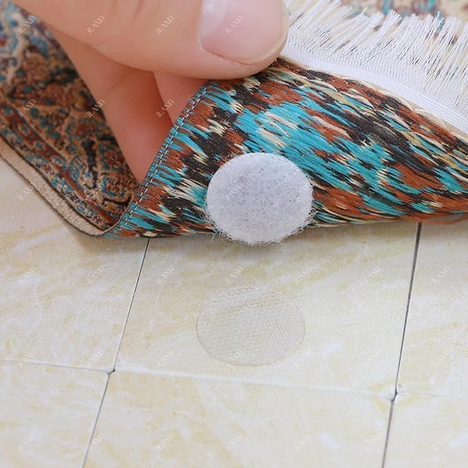 iLAND Hook and Loop Dots with Adhesive 432 pcs 0.59inch Diameter Sticky Circle Dots for Doll House Accessories and Furniture 1/6 1/12 Scale Miniature Craft Car Accessories Cute But Strong