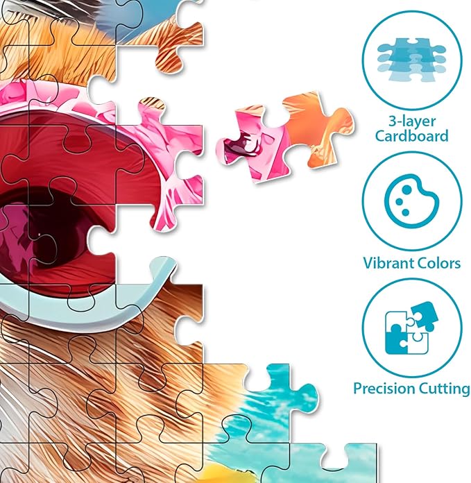 500 Pieces Puzzle for Adults, Summer Cat Beach Jigsaw Puzzle for Adults Teens, Recycled Cardboard Puzzles 500 Pieces for Seniors, Challenging Puzzles Game Gift for Family Fun, 20.5 x 15 in