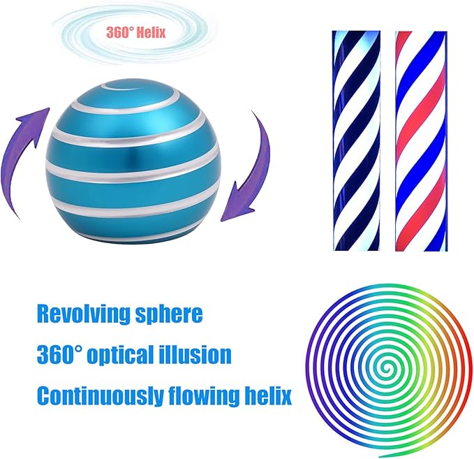 Desk-Toys for Fidget Kinetic-Cool-Gadgets: Cool-Stuff for Kid Children Teen Adult, Optical-Illusion Toy for Office School Home Women Men Christmas Stress-Relief-Gifts 180 Seconds Spinning