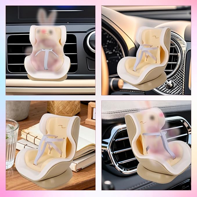 Doll Car Seat for 17cm/6.69in Dolls with Air Vent Clip & Desktop Stand, Cute Stylish Car Ornament Decorative Desktop Display Accessory for Anime & Toy Collectors
