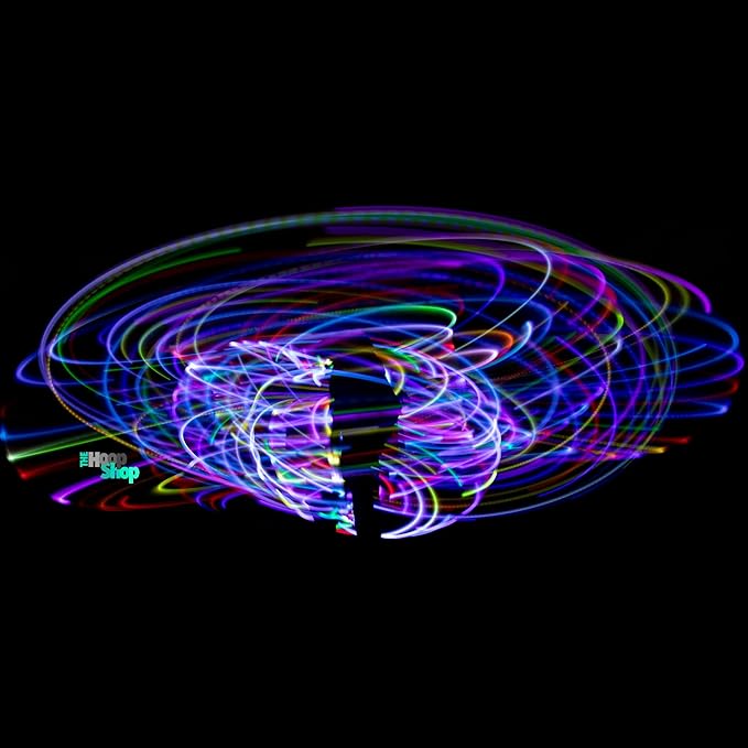 Light Up LED Hula Hoop Designed and Hand Crafted in Michigan with Beautiful Auto Strobing Rainbow Lights
