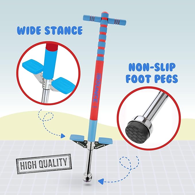 New Bounce Pogo Stick for Kids - Pogo Sticks, 40 to 80 Lbs - Sport Edition, Quality, Easy Grip, PogoStick for Hours of Wholesome Fun