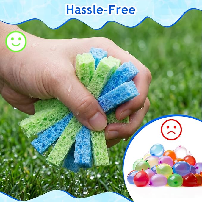 48 Pcs Reusable Water Balls for Outdoor Water Sponges Kids Games Toys Soft Quick Soak Pool Fight Toys for Summer Activities Backyard Trampoline Beach Party (Stylish Color)