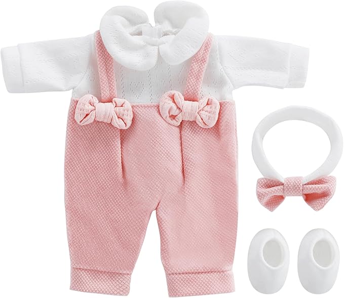 12 inch Doll Clothes and Accessories for 10 11 12 inch Dolls, 4-Packs Reborn Doll Clothes Outfit with Headband Hat Socks (Not Include Doll)