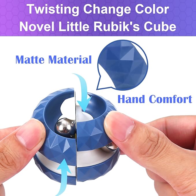 2 Pack Orbit Ball Toy, Novelty Fidget Toys Creative Track Infinity Cube Stress Relief Balls Sensory Toys for Autistic ADHD Kids Adults (Blue&Green)