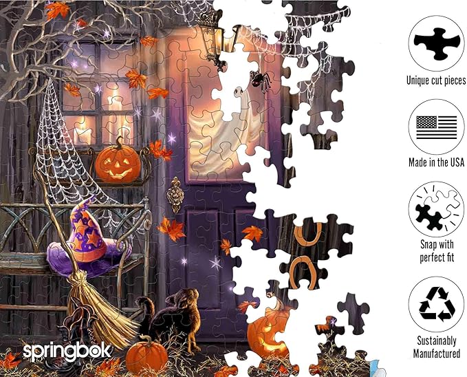 Springbok Boo! 1000 Piece Jigsaw Puzzle for Adults - Halloween Ghost - Unique Cut Pieces - Made in USA