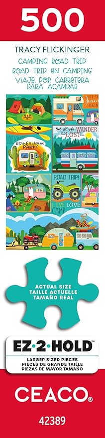 Ceaco - Tracy Flickinger - Camping Road Trip - 500 Larger Piece Jigsaw Puzzle