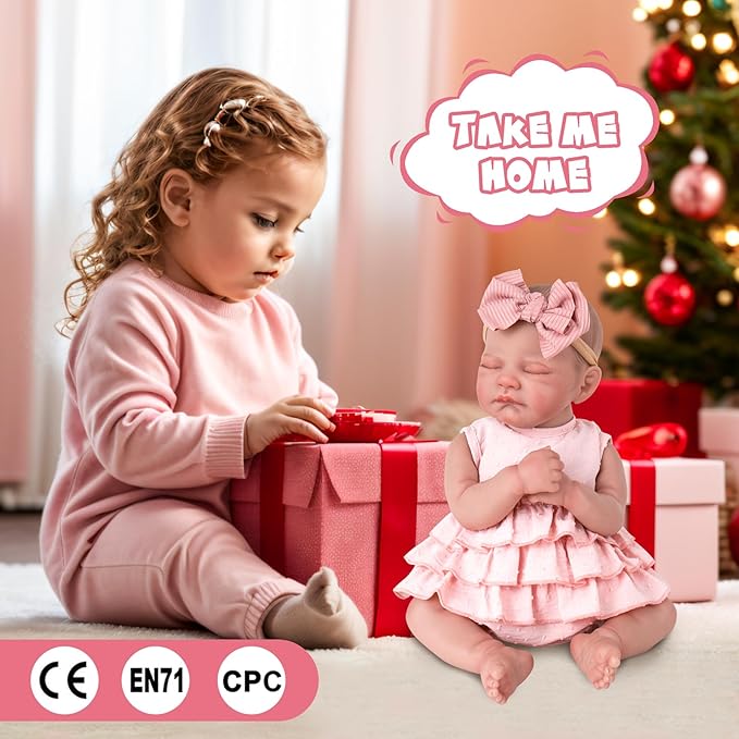 Aori Reborn Baby Dolls - Realistic 20 Inches Real Life Baby Doll with Feeding Kit, Lifelike Newborn Baby Girl Perfect for Kids 3+