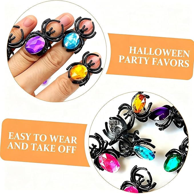 (42Pcs Halloween Spider Ring)