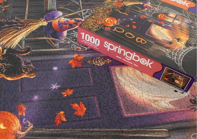 Springbok Boo! 1000 Piece Jigsaw Puzzle for Adults - Halloween Ghost - Unique Cut Pieces - Made in USA