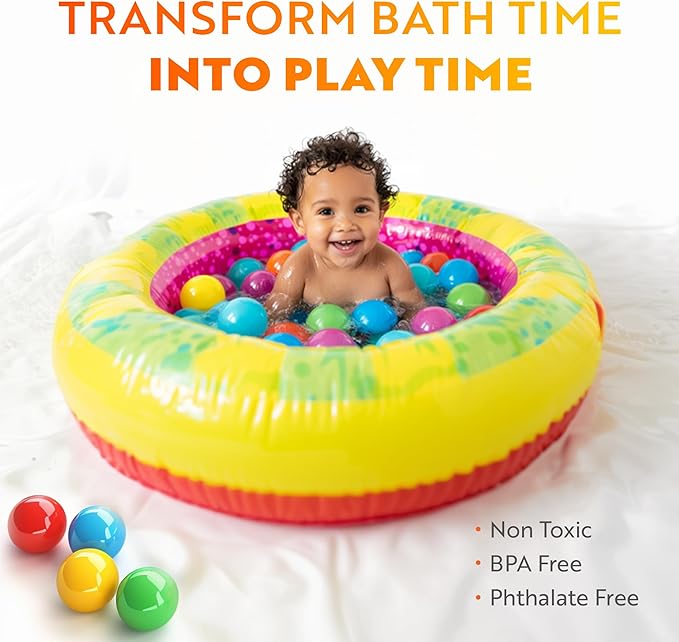 Playz Soft Plastic Mini Ball Pit Balls 50 Count - w/ 8 Vibrant Colors - Crush Proof, No Sharp Edges, Non Toxic, Phthalate & BPA Free for Baby Toddler Ball Pit, Play Tents & Tunnels Indoor & Outdoor