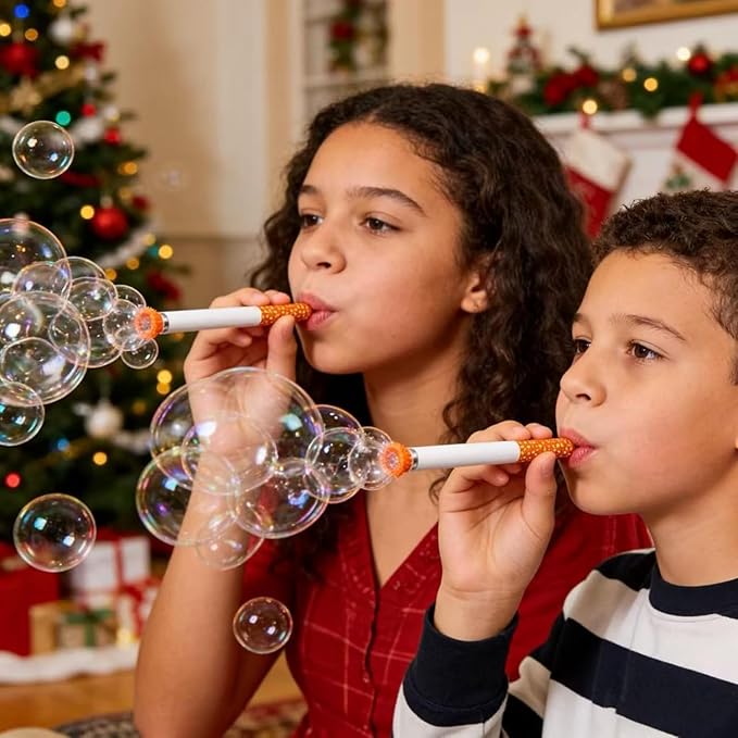2 Pcs Bubble Blower Toy Bubbles Makers Pack,Fake Blowing Sticks with Liquid,Outdoor Bubble Makers Relaxation Toys,Funny Mini Bubble Box Games Birthday Party Gift for Men Women (1 Pc-D)