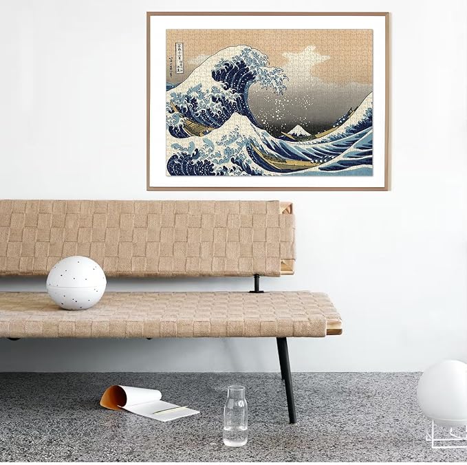 1000 Piece Jigsaw Puzzles for Adults Teens Kids - Fine Art Challenging, The Great Wave 1000Pcs Puzzle, Family Game Gift, Size 27"x20"