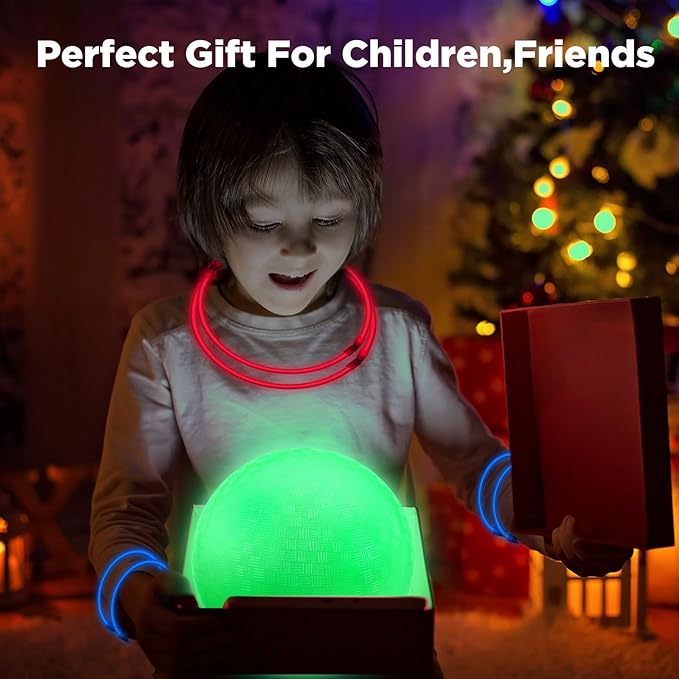 Hiboom Glow in The Dark Kickballs Dodgeballs Light up Playground Bouncy Balls with Pump for Adults Playground Backyard Outdoor Glow in The Dark Activities