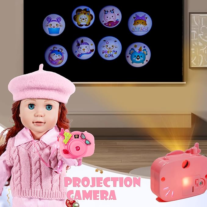 WONDOLL American 18-inch-Doll-Clothes and Accessories Girl-Travel-Suitcase Luggage,Clothes and Shoes, Bag, Sunglasses, Camera, Passport, Notebook, Phone, pad Travel Gear Play Set Fit(No Doll)