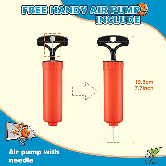 Mini Basketballs,3 Pack 6" Inch Small Basketball Set with Pump Over The Door Mini Hoop Basketball Replacement Toy for Toddlers,Kids,Teenagers for Pool,Indoors,Outdoors