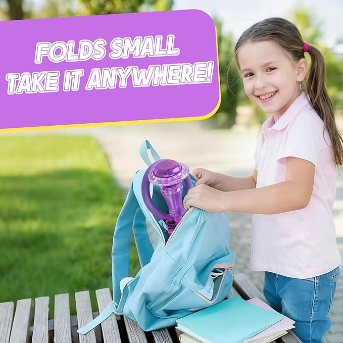 Dolanus Skip Toys for 5-12 Year Old Kids, Girls Birthday Gifts for Age 5 6 7 8 9 10 11 12, Outdoor Outside Sports Games, Girls Toys Age 6-8 8-13, Portable Colorful Flash Wheel Swing Ball (Purple)