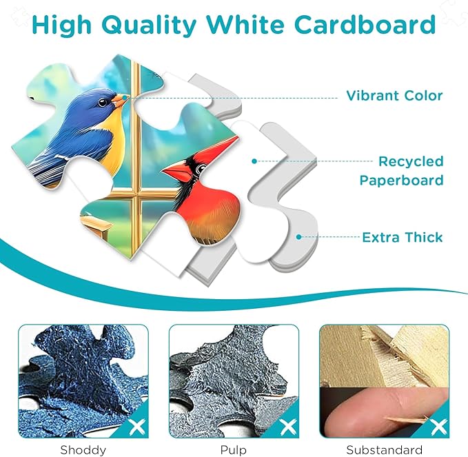 Jigsaw Puzzles for Kids Adults Seniors 300 Pieces, Bird Book 300 Pieces Adult Puzzle, Challenging Yet Relaxing Pieces Puzzle Game for Kids Adults Seniors, Thick Cardboard Jigsaw Puzzle
