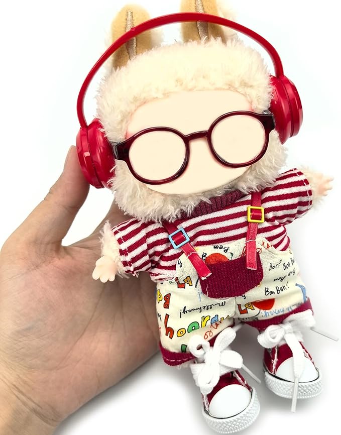 QIUTIMIY Mini Doll Accessories Set 3PCS Fashion Outfit Accessories for 17cm Dolls (F Red)