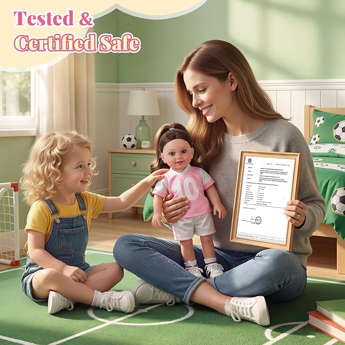 BABESIDE American Realistic Baby Doll Girl, 16 Inch Pretend Play Dolls Set, Real Life Baby Dolls Complete with Clothes and Toy Accessories for Kids Age 3+